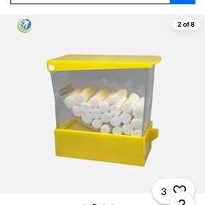 Dental Cotton Roll Dispenser Holder Organizer Deluxe with pull-out tray Yellow